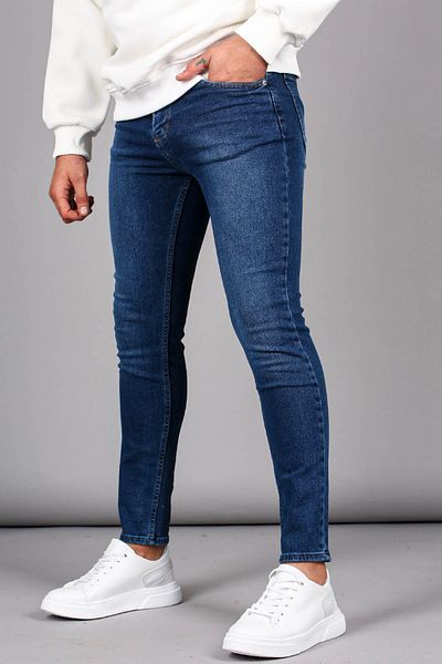 Madmext Pánské džíny Skinny Fit modré Full Lycra Stonewashed 6327