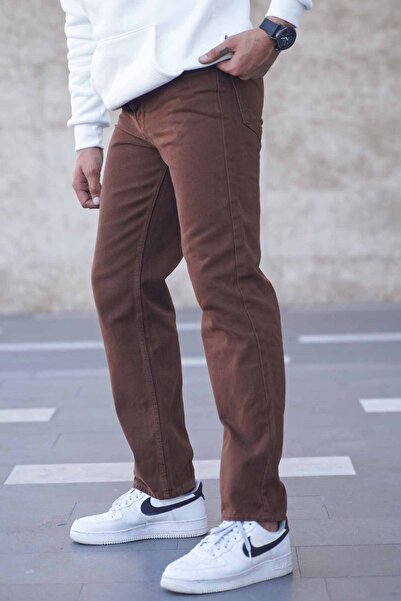 Madmext Kahverengi Straight Fit Erkek Jean Pantolon 6312