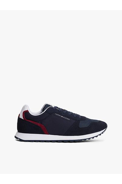 Tommy Hilfiger Men's Comfortable Normal Sole Breathable Upper Surface Leather Navy Blue Sneaker Fm0Fm05427-Dw5