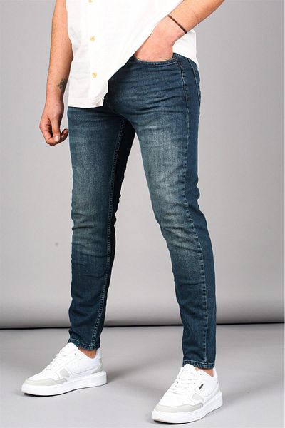 Madmext Modré pánské džíny Full Fit 6337