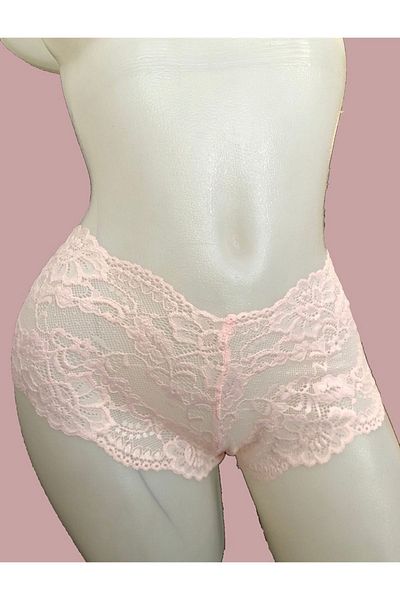 Motto10butik Women's Powder Lace Detailed Lace Panties