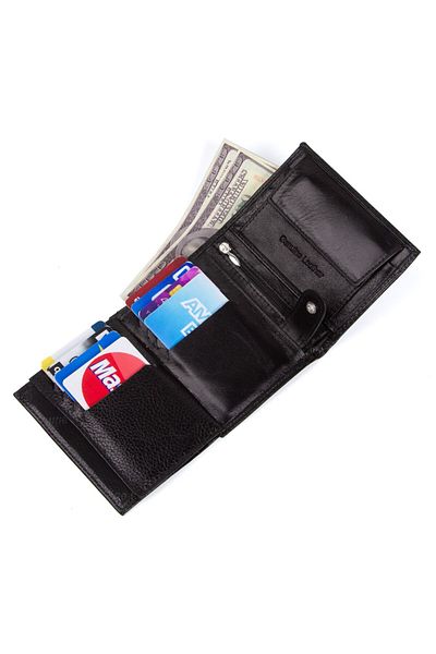 Newish Polo Men's Genuine Leather Card Holder and Wallet - Black