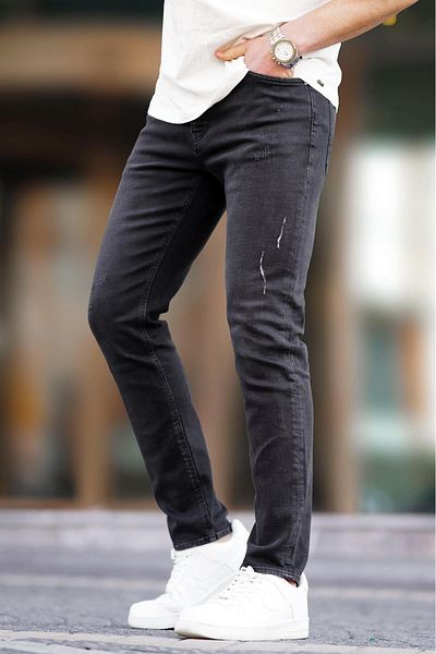 Madmext Ανδρικό τζιν μαύρο slim fit 6867
