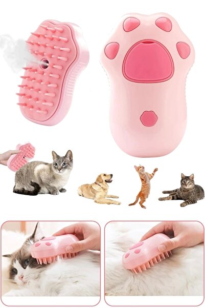 Tilbe Home Pati Desen Buharlı Şarjlı Kedi & Köpek Yıkama Silikon Fırçası Evci...