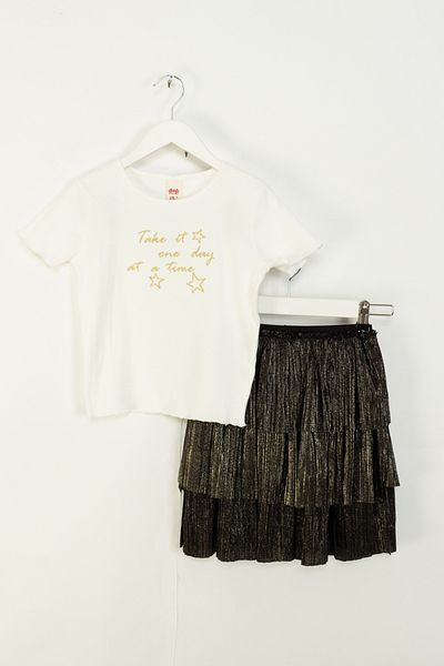 DMB BOYS & GIRLS Girl Skirt Tshirt Cotton 2 Piece Set