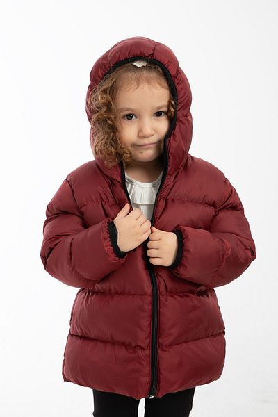 Royalside Sports Girl's Burgundy Fleece Furry Hooded Waterproof Wind-Resistant Winter Sport Coat Coat