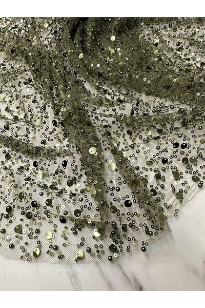 ipekkumaş Fancy Product Khaki Green Sequin Beadwork Evening Dress Baggy Product Sold in Pieces 1 Piece 1