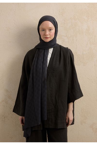 Fresh Modal Checkered Shawl Smoked