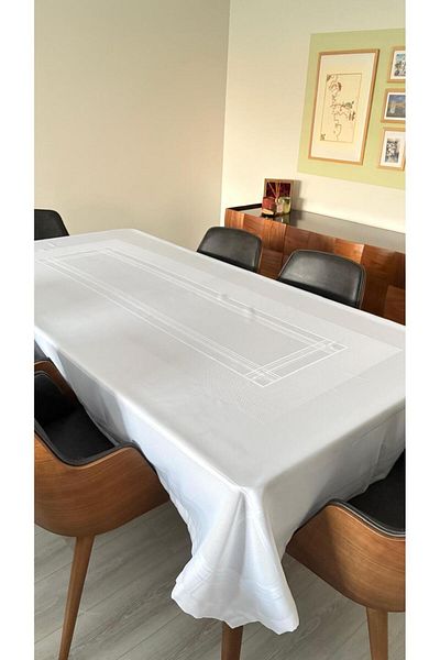 homease Line Patterned Panel Table Cloth |   Carefree Table Cloth