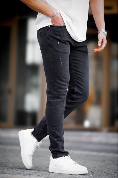 Madmext Ανδρικό τζιν μαύρο slim fit 6867