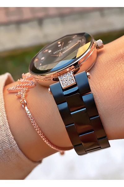 Homies Brand Rose Black Color Women's Wristwatch