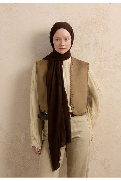 Fresh Modal Krinkil Shawl Bitter Brown