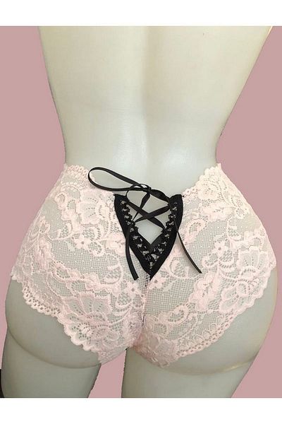 Motto10butik Women's Powder Lace Detailed Lace Panties