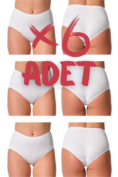clavia Pack of 6 White Recovery High Waist Panties, Cotton, Modal Soft Fabric