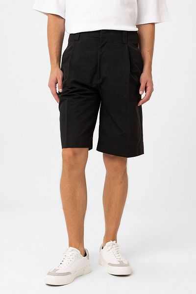 Antioch Black High Waist Pleated Relaxed Bermuda Men's Shorts