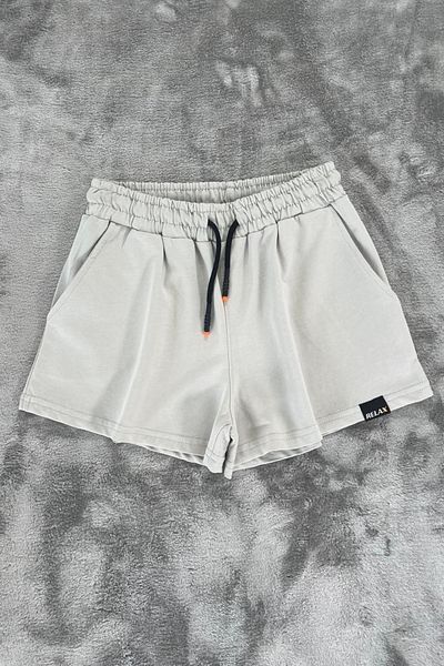NEWKİDS Belted Lace-Up 100% Cotton Girls Shorts