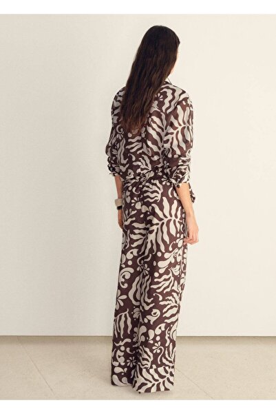 MANGO Woman Desenli koton pantolon