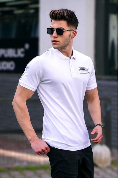 Madmext Weißes Poloshirt für Herren
