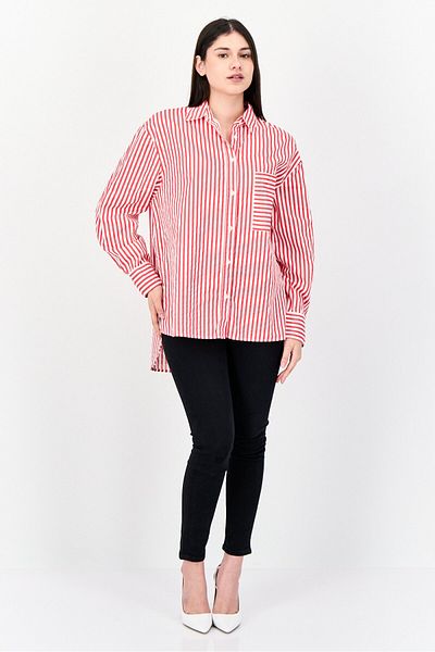 XOXO Women Regular Fit Long Sleeves Stripes Casual Shirt, Multicolor