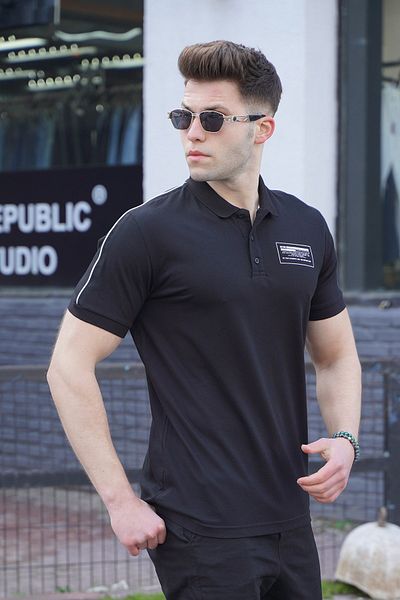 Madmext Schwarzes Poloshirt für Herren