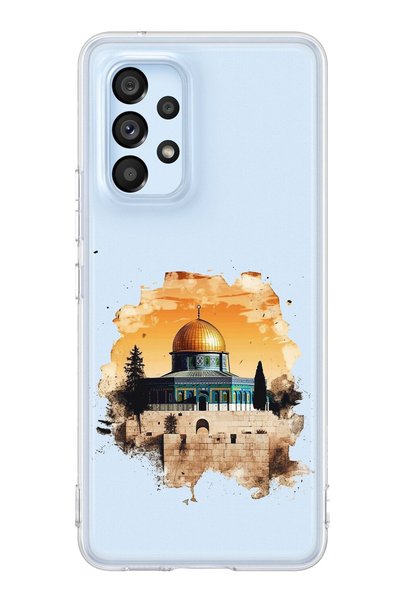 TechTree جراب سيليكون شفاف بتصميم مسجد الأقصى متوافق مع هاتف Galaxy A53