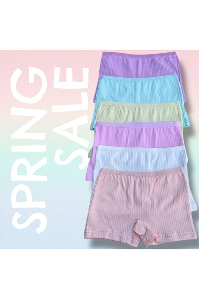 Dondeza Pack of 6 (Perfumed Fabric) Pastel Color Ribbed Girls' Boxers