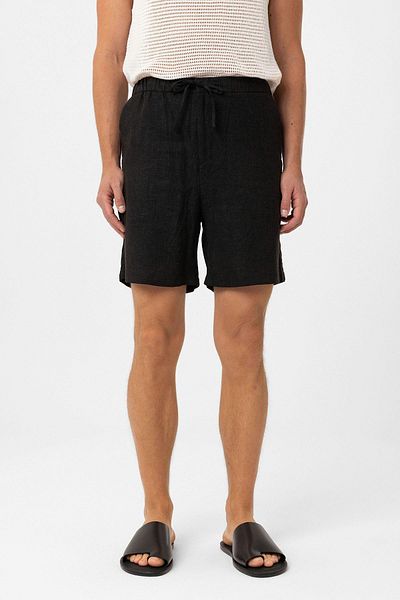 Antioch Black Linen Blend Men's Shorts