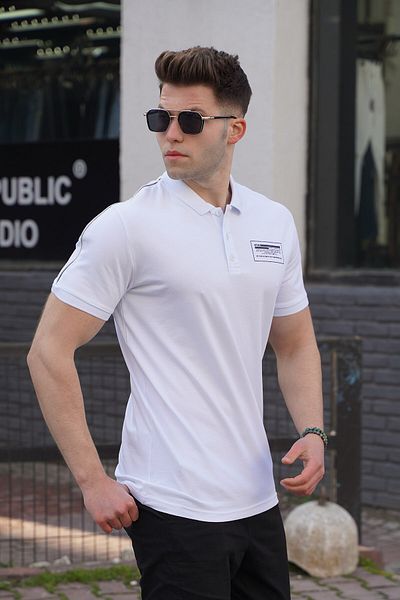 Madmext Weißes Poloshirt für Herren