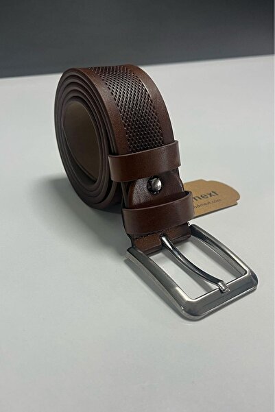 Madmext Men's Brown Faux Leather Patterned Belt - 6871