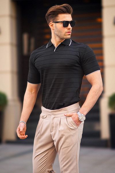Madmext Schwarzes Poloshirt für Herren 6894