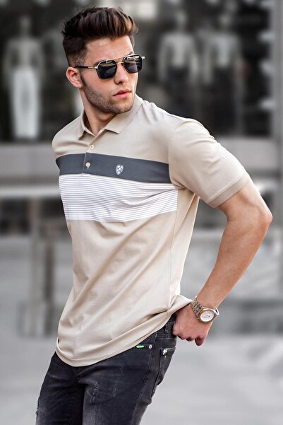 Madmext تي شيرت بيج مخطط بياقة بولو للرجال 5864