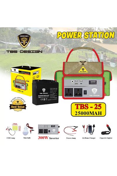 TOBYS Toby's TBS 25A Battery 25000mAh Power Rechargeable Battery With 220V Power Inverter Best For Camping