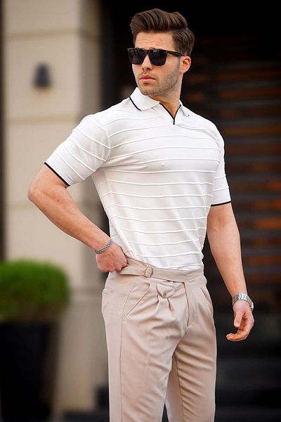 Madmext Weißes Poloshirt für Herren 6894