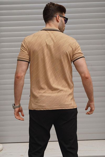 Madmext Ανδρικό μπλουζάκι Mink Polo Neck Regular Fit 6110