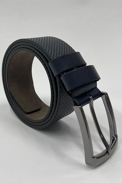Madmext Ανδρική ζώνη με σχέδιο Navy Blue από συνθετικό δέρμα 7223