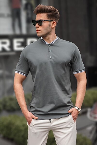 Madmext Pánské triko Smoked Plain Polo Collar