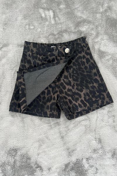 NEWKİDS Φούστα τζιν για κορίτσια με στάμπα Leopard 100% βαμβάκι