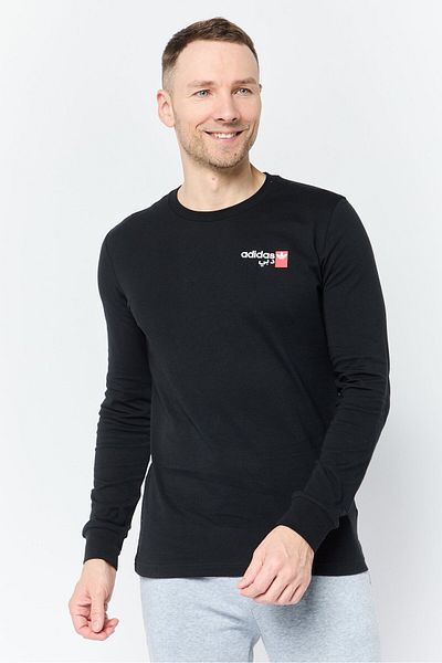 adidas Men Sportswear Fit Long Sleeves Outdoor T-shirt, Black