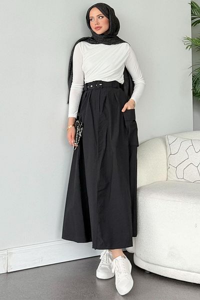 İKLİM LİFE Cargo Pocket Belted Skirt