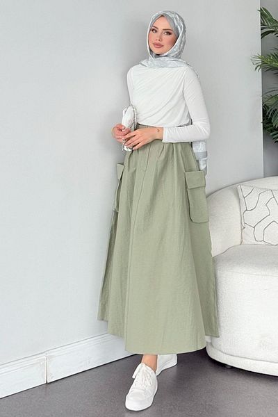 İKLİM LİFE Cargo Pocket Belted Skirt