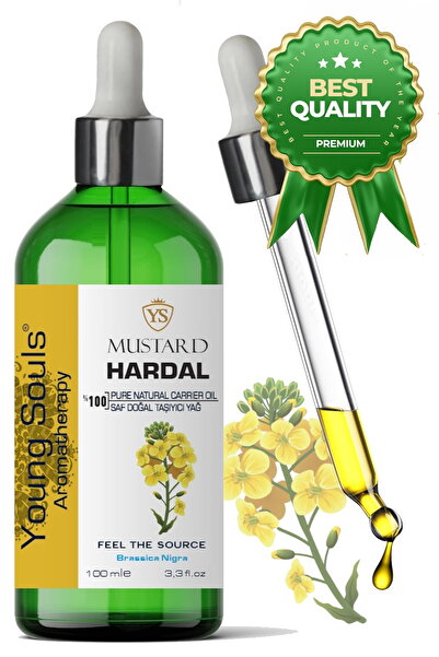 YOUNG SOULS Mustard Carrier Oil ( Cold Pressed ) Hardal Bitkisel Taşıyıcı Yağ ( Soğuk Sıkım ) 100 ml