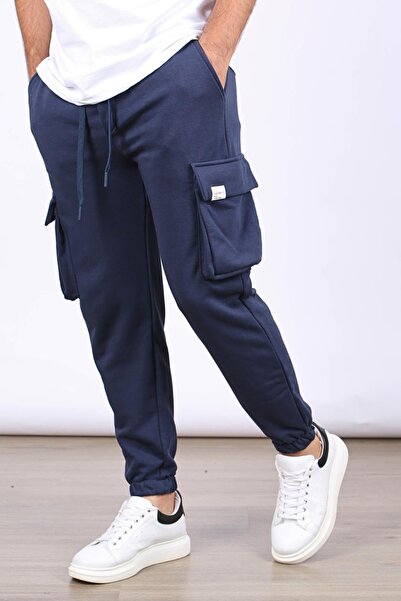 Madmext Lacivert Paçası Lastikli Kargo Cep Erkek Eşofman Altı 6514