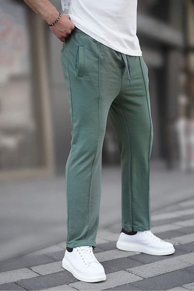 Madmext Khakifarbene Jogginghose mit offenem Bein für Herren 6515