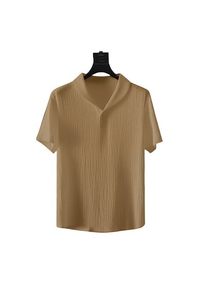 Fifty Color Unisex Women/Men's Custom Wrinkled Crinkle Fabric Summer Lycra Short Sleeve T-Shirt Tracksuit Clothes Set