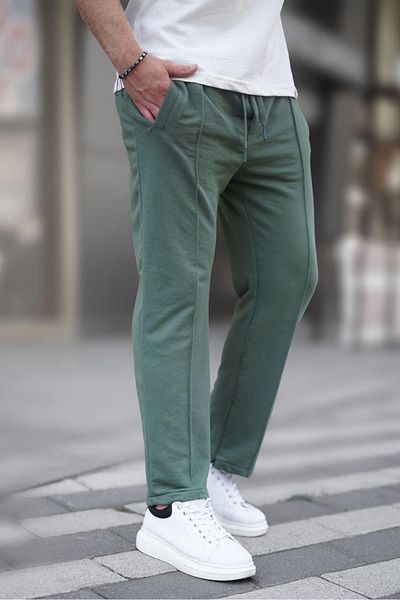 Madmext Khakifarbene Jogginghose mit offenem Bein für Herren 6515