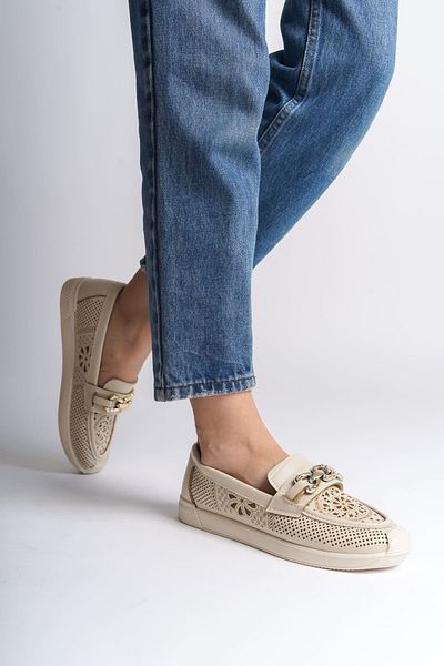 Joy Ayakkabı LAYLA Pantofi de balerină pentru femei, ortopedici, confortabili, fără șireturi, cu model de flori KT - crem