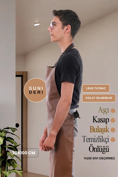 sevilya Suni Deri Su Geçirmez Bulaşıkçı Önlüğü Aşçı Önlüğü Kasap Önlüğü Temizlikçi Önlüğü