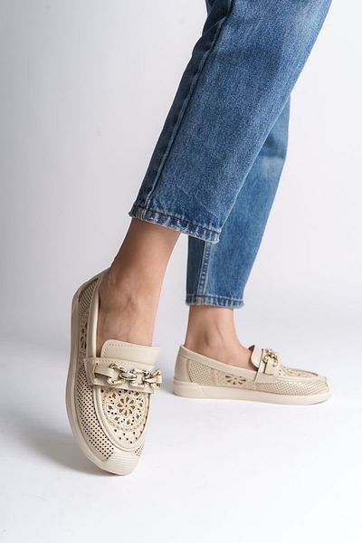 Joy Ayakkabı LAYLA Pantofi de balerină pentru femei, ortopedici, confortabili, fără șireturi, cu model de flori KT - crem
