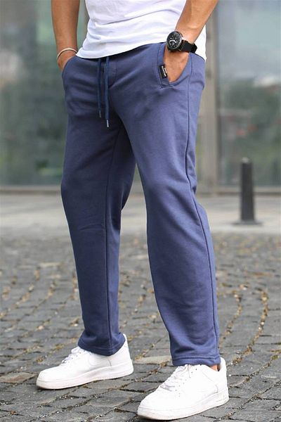 Madmext Navy Blue Basic Sweatpants 5479