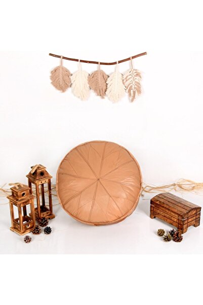 Ottoman Pouffe El Yapımı Hakiki Derisi Bahçe Balkon Bungalov Puf Yer Minderi ...